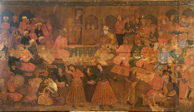 unknow artist Shah Tahmasp Entertains Abdul Muhammed Khan of the Uzbeks Norge oil painting art